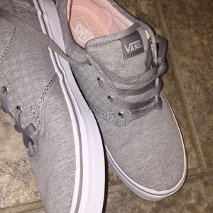 Grey lace up vans fairly used nice and pretty.